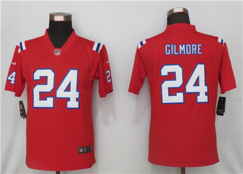 Women New Nike New England Patriots 24 Stephon Gilmore Red Jersey