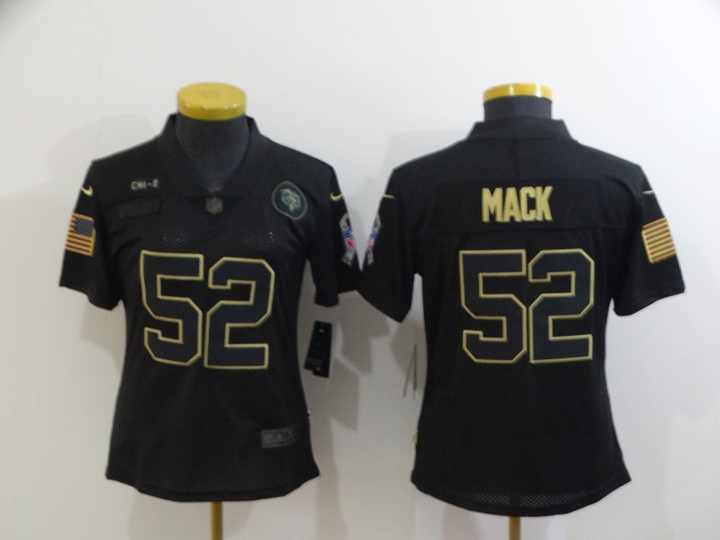 Women Nike Chicago Bears 52 Khalil Mack Black Women 2020 Salute To Service Limited Jersey