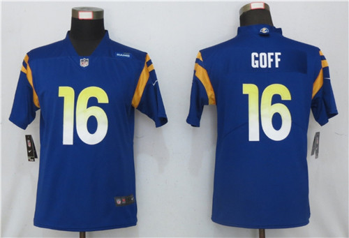 Women Nike Los Angeles Rams 16 Jared Goff Royal 2020 New Vapor Untouchable Limited Jersey