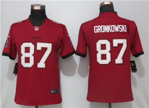 Women Nike Tampa Bay Buccaneers 87 Rob Gronkowski  Red New 2020 Vapor Untouchable Limited Jersey