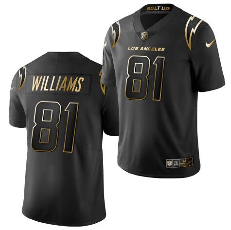 Men Mike Williams Los Angeles Chargers Black Gold limited edition Limited Jerse