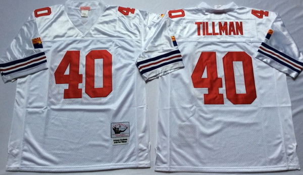 Men Arizona Cardinals 40 Pat Tillman White M&N Throwback Jersey