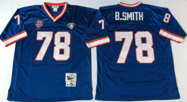 Men Buffalo Bills 78 Bruce Smith Blue M&N Throwback Jersey