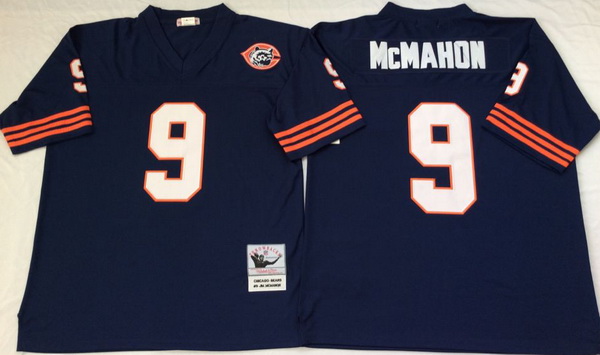 Men Chicago Bears 9 Jim McMahon Navy M&N Throwback Jersey