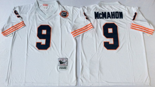 Men Chicago Bears 9 Jim McMahon White M&N Throwback Jersey