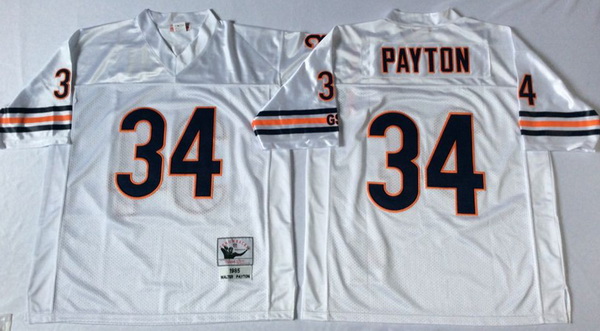 Men Chicago Bears 34 Walter Payton White M&N Road Throwback Jersey