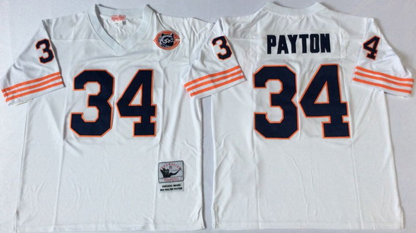 Men Chicago Bears 34 Walter Payton White M&N Throwback Jersey