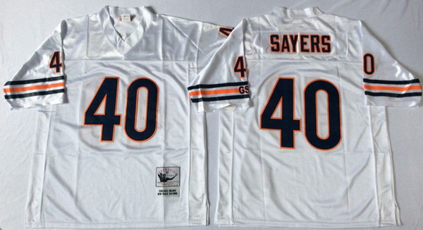 Men Chicago Bears 40 Gale Sayers White M&N Road Throwback Jersey