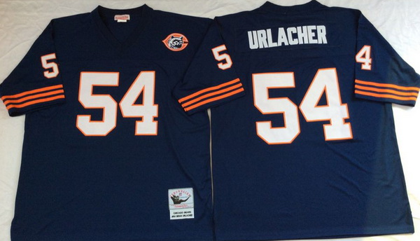 Men Chicago Bears 54 Brian Urlacher Navy M&N Throwback Jersey