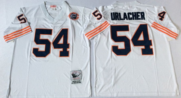 Men Chicago Bears 54 Brian Urlacher White M&N Throwback Jersey