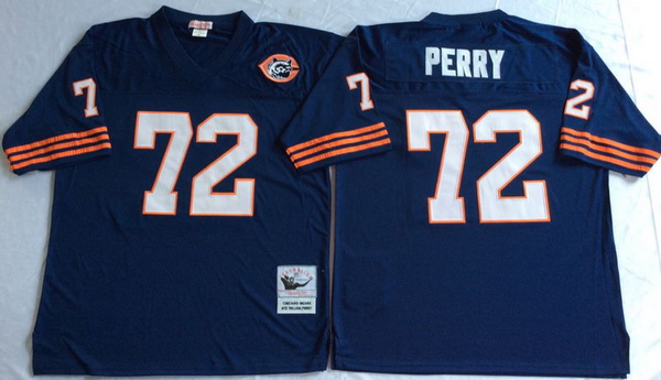 Men Chicago Bears 72 William Perry Navy M&N Throwback Jersey