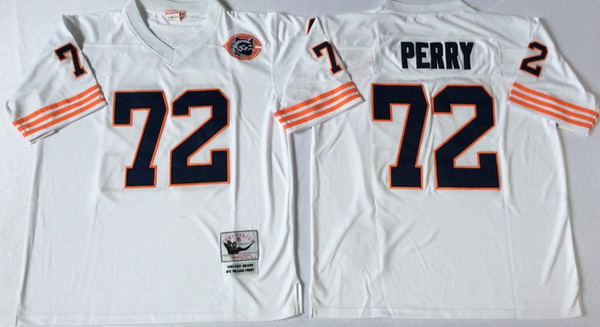 Men Chicago Bears 72 William Perry White M&N Throwback Jersey