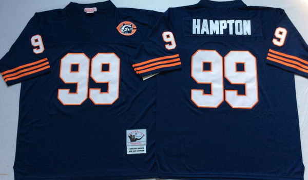 Men Chicago Bears 99 Dan Hampton Navy M&N Throwback Jersey