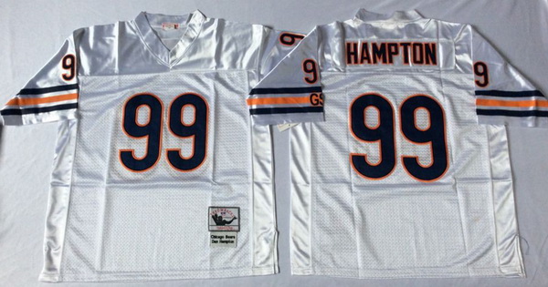 Men Chicago Bears 99 Dan Hampton White M&N Road Throwback Jersey