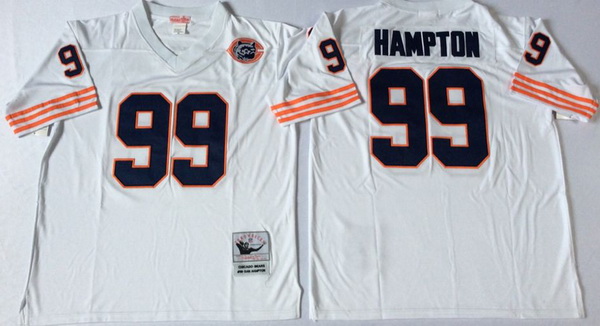 Men Chicago Bears 99 Dan Hampton White M&N Throwback Jersey