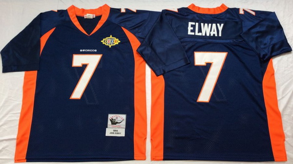 Men Denver Broncos 7 John Elway Navy M&N Throwback Jersey