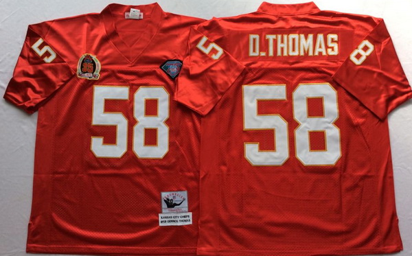 Men Kansas City Chiefs 58 Derrick Thomas Red M&N Throwback Jersey