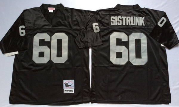 Men Las Vegas Raiders 60 Otis Sistrunk Black M&N Throwback Jersey