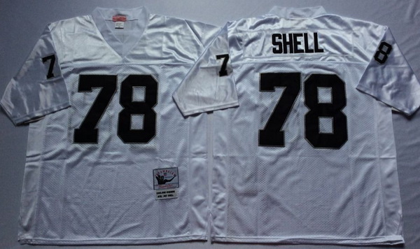 Men Las Vegas Raiders 78 Art Shell White M&N Throwback Jersey