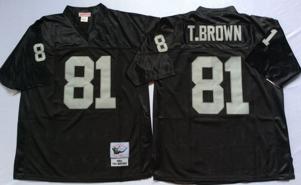 Men Las Vegas Raiders 81 Tim Brown Black M&N Throwback Jersey