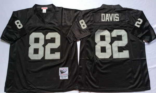 Men Las Vegas Raiders 82 Al Davis Black M&N Throwback Jersey