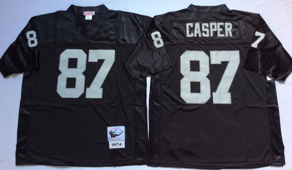 Men Las Vegas Raiders 87 Dave Casper Black M&N Throwback Jersey