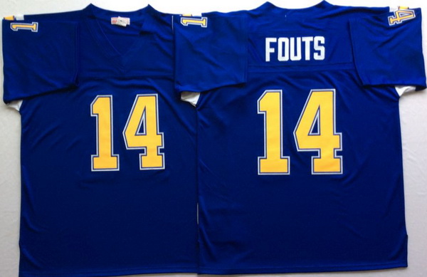 Men Los Angeles Chargers 14 Dan Fouts Blue M&N Throwback Jersey