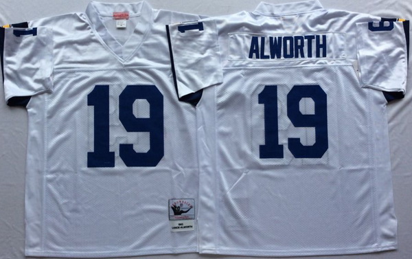 Men Los Angeles Chargers 19 Lance Alworth White M&N Throwback Jersey