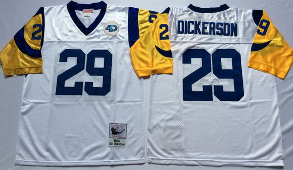 Men Los Angeles Rams 29 Eric Dickerson White M&N Throwback Jersey