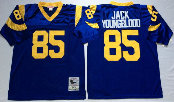 Men Los Angeles Rams 85 Jack Youngblood Blue M&N Throwback Jersey