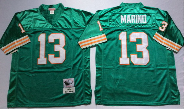 Men Miami Dolphins 13 Dan Marino Aqua M&N Throwback Jersey