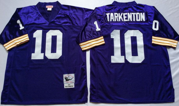 Men Minnesota Vikings 10 Fran Tarkenton Purple M&N Throwback Jersey