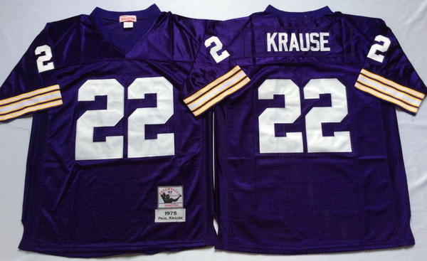 Men Minnesota Vikings 22 Paul Krause Purple M&N Throwback Jersey