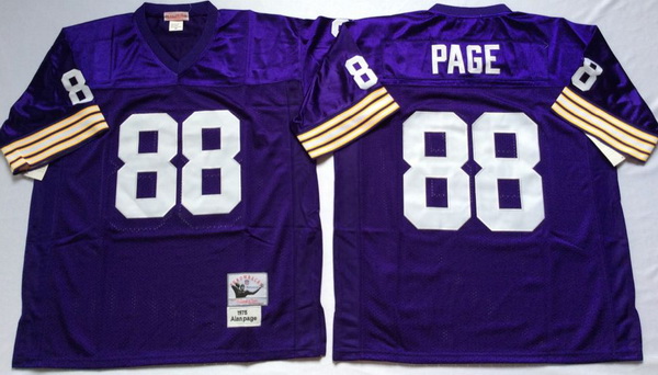 Men Minnesota Vikings 88 Alan Page Purple M&N Throwback Jersey