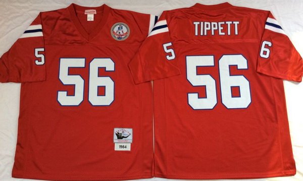 Men New England Patriots 56 Andre Tippett Red M&N Throwback Jersey