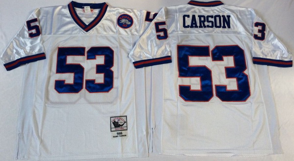 Men New York Giants 53 Harry Carson White M&N Throwback Jersey