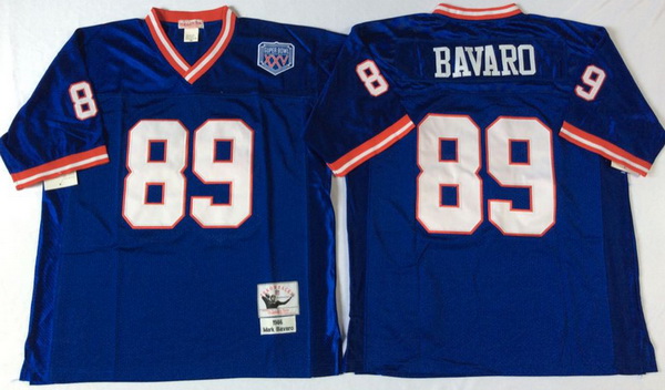 Men New York Giants 89 Mark Bavaro Blue M&N Throwback Jersey