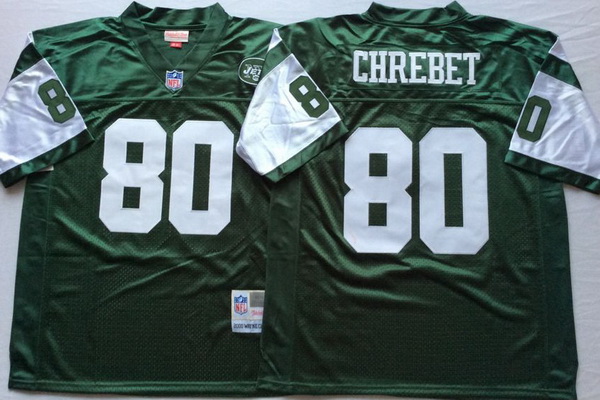 Men New York Jets 80 Wayne Chrebet Green M&N Throwback Jersey