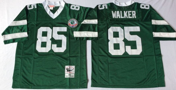 Men New York Jets 85 Wesley Walker Green M&N Throwback Jersey