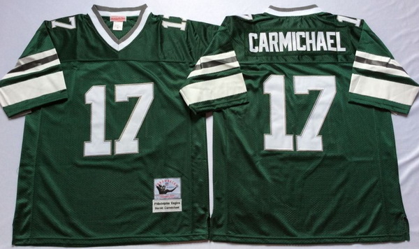 Men Philadelphia Eagles 17 Harold Carmichael Green M&N Throwback Jersey