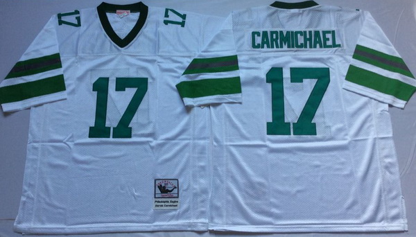 Men Philadelphia Eagles 17 Harold Carmichael White M&N Throwback Jersey