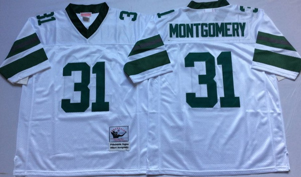 Men Philadelphia Eagles 31 Wilbert Montgomery White M&N Throwback Jersey