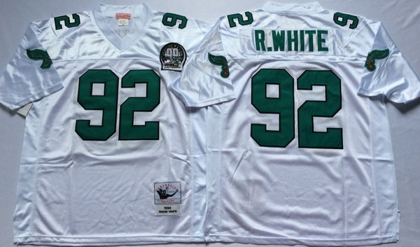 Men Philadelphia Eagles 92 Reggie White White M&N Throwback Jersey