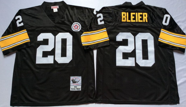 Men Pittsburgh Steelers 20 Rocky Bleier Black M&N Throwback Jersey