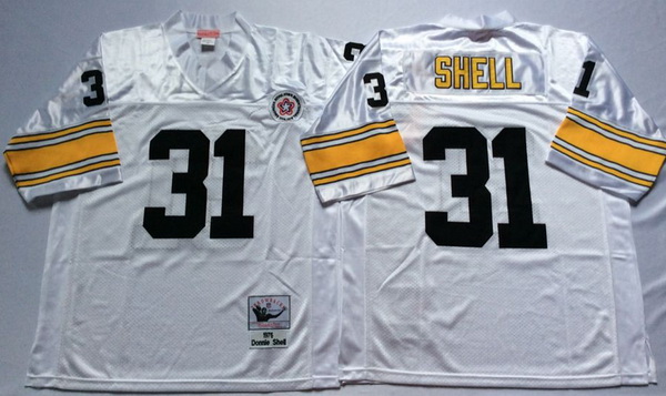 Men Pittsburgh Steelers 31 Donnie Shell White M&N Throwback Jersey