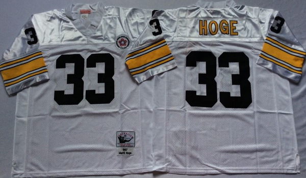 Men Pittsburgh Steelers 33 Merril Hoge White M&N Throwback Jersey