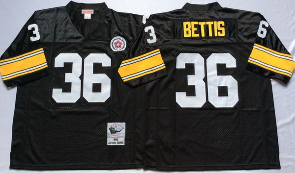 Men Pittsburgh Steelers 36 Jerome Bettis Black M&N Throwback Jersey