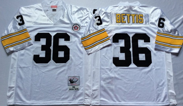 Men Pittsburgh Steelers 36 Jerome Bettis White M&N Throwback Jersey