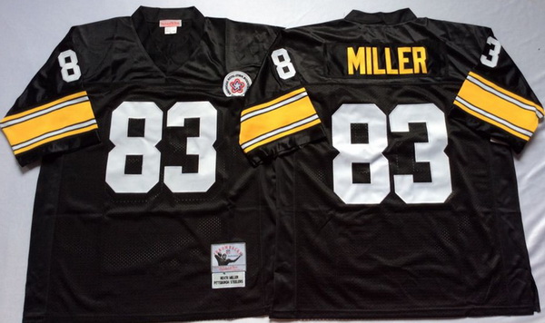 Men Pittsburgh Steelers 83 Heath Miller Black M&N Throwback Jersey