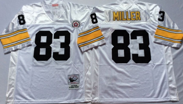 Men Pittsburgh Steelers 83 Heath Miller White M&N Throwback Jersey